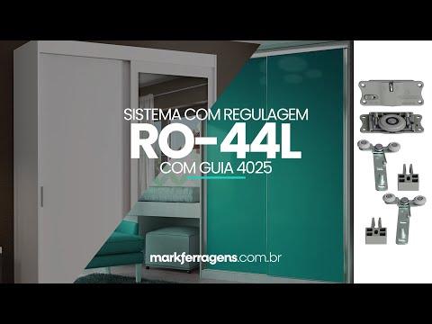 Kit Sistema Para Porta de Correr Ro44 L Com Guia 4025 Rometal