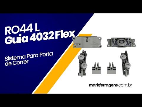 Kit Sistema Para Porta de Correr Ro44 L Com Guia 4032 Flex Rometal