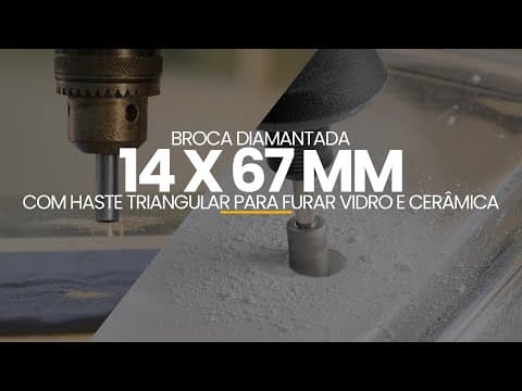 Imagem 5 do Serra Copo Ou Broca Diamantada de 14 X 67 Mm Com Haste Triangular Para Furar Vidro E Cerâmica Mtx