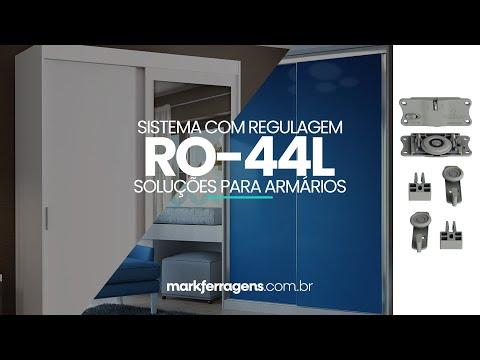 Kit Sistema Para Porta de Correr Ro44 L Com Guia Comum Rometal