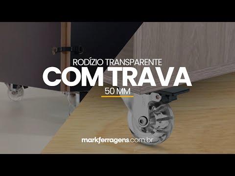 Rodízio Ou Rodinha de Silicone Transparente de 50mm Com Trava Mk