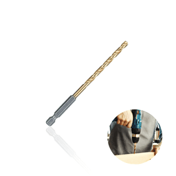 Broca de 5,5 X 113 Mm Em Aço Rápido Revestida de Titânio Com Haste Sextavada Para Metal Mtx