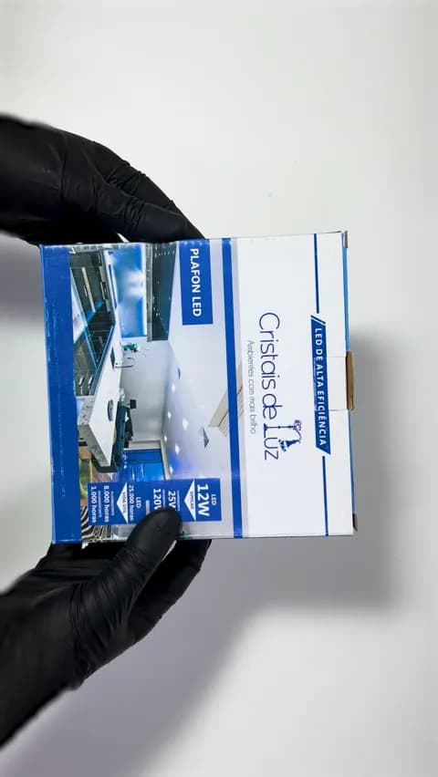 Painel Plafon de Led de 12w Luminária Quadrado de Sobrepor 6000k Branco Frio de 16 X 16 Cm Cristais de Luz