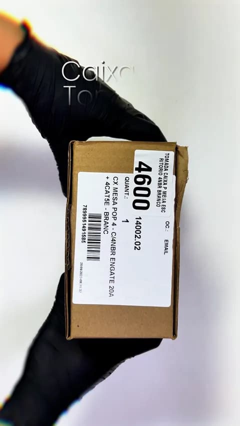 Imagem 5 do Caixa de Tomada Branca Para Embutir Em Mesa E Painel Com 4 Tomadas E 4 Conectores Cat5e Dutotec