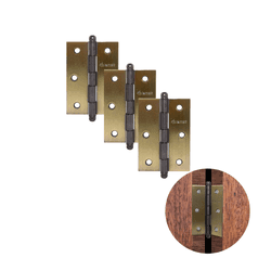 Dobradiça Comum Em Fumê 3.1/2" Pol Com Pino Bola Tolemat