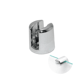 Suporte Para Vidro 12 Mm Boca de Jacaré Cromado Redondo