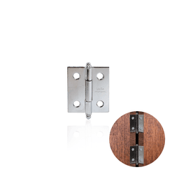 Dobradiça Comum Em Cromado 1.1/2" Pol Com Pino Bola União Mundial