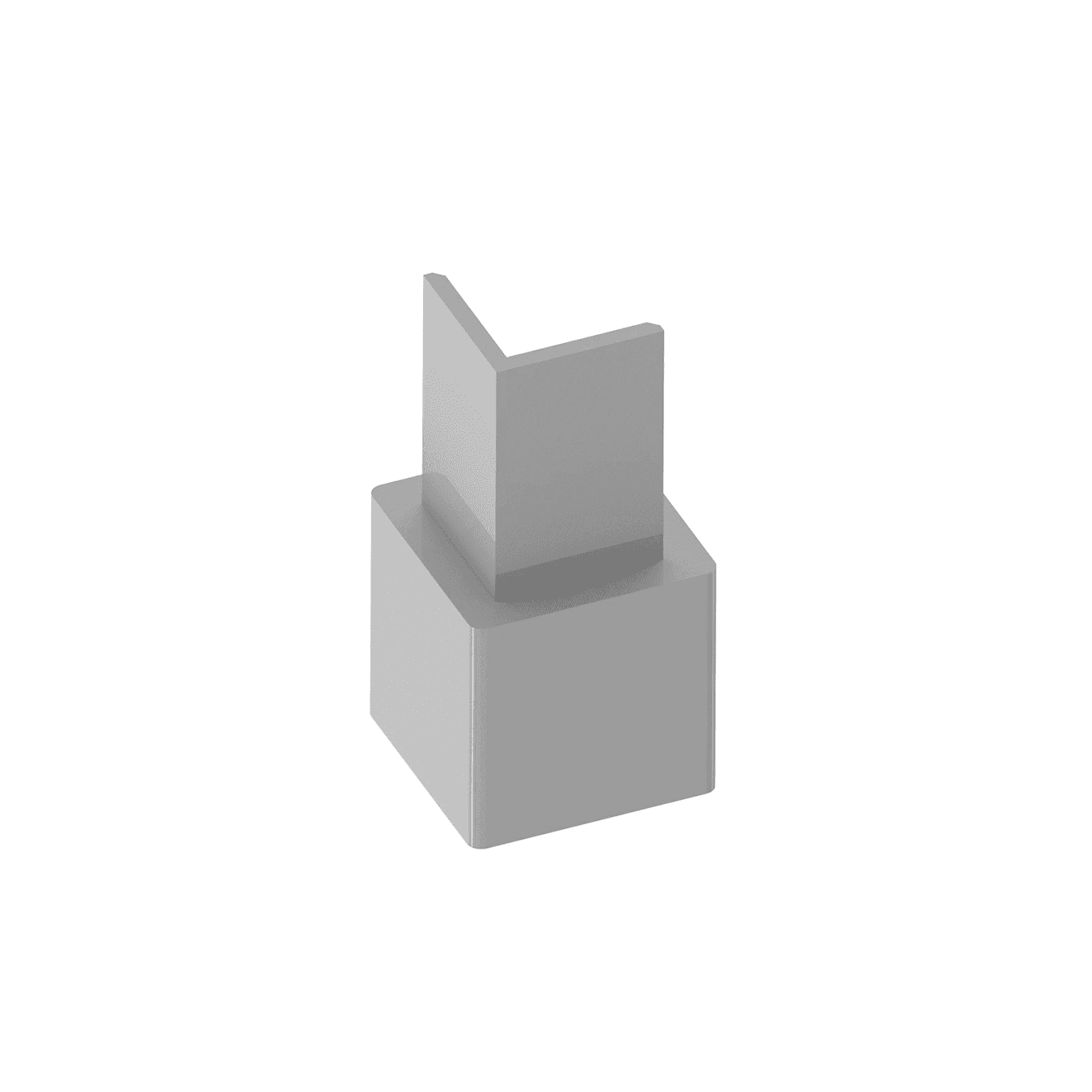 Pé Quadrado Cinza 53 X 53 Mm Para Guarda Roupas
