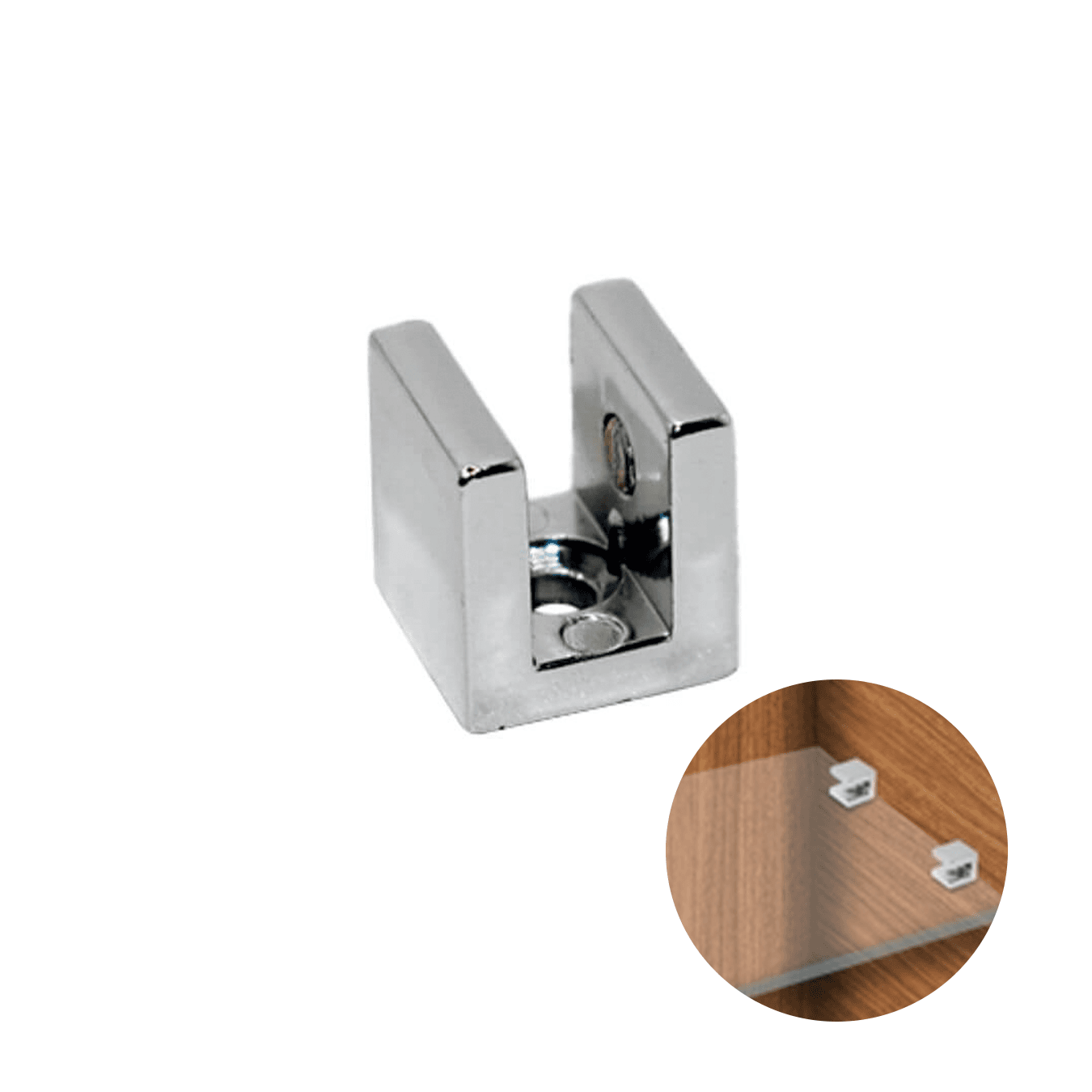 Suporte Boca de Jacaré 8 Mm Cromada Quadrada Criativa