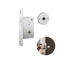 Fechadura Treta Auxiliar Em Inox Redonda Para Porta Residencial Pivotante de 25 A 30 Mm 1001 Stam