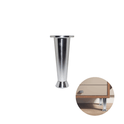 Pé Cônico de Alumínio Polido de 15 Cm Com Regulagem Para Armário Mk