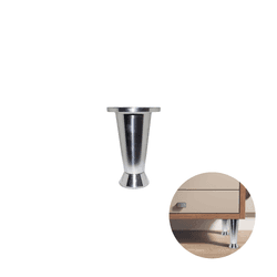 Pé Cônico de Alumínio Polido de 6 Cm Com Regulagem Para Armário Mk