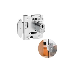 Fechadura Cromada Com Cilindro Oval Para Porta de Vidro Correr 2002 Stam