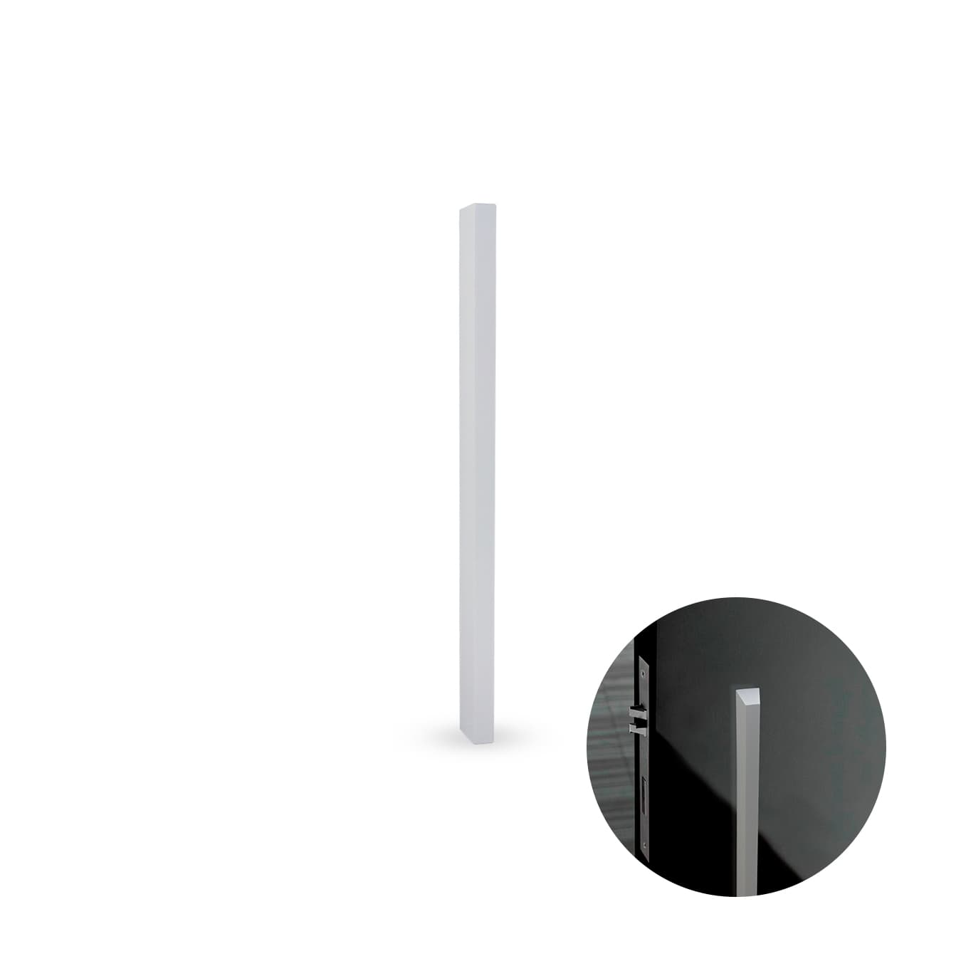 Puxador Slim de 15cm Em Branco Para Porta de Vidro Rometal