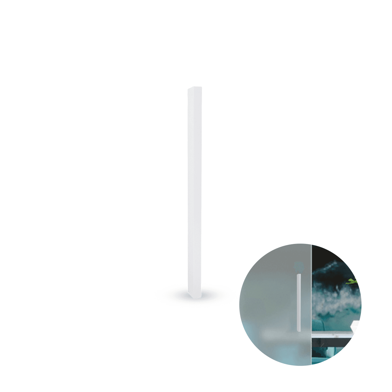 Puxador Slim de 30cm Em Branco Para Porta de Vidro Rometal