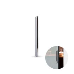 Puxador Slim de 48cm Em Cromo Brilho Para Porta de Vidro Rometal