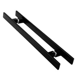 Puxador Prs Duplo Preto Acetinado 60 Cm Para Porta Residencial