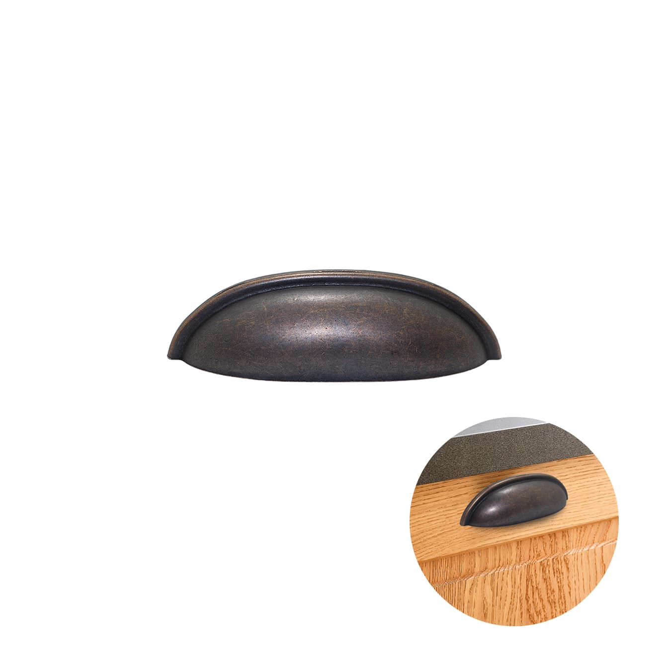 Puxador Concha Meia Lua Bronze Envelhecido