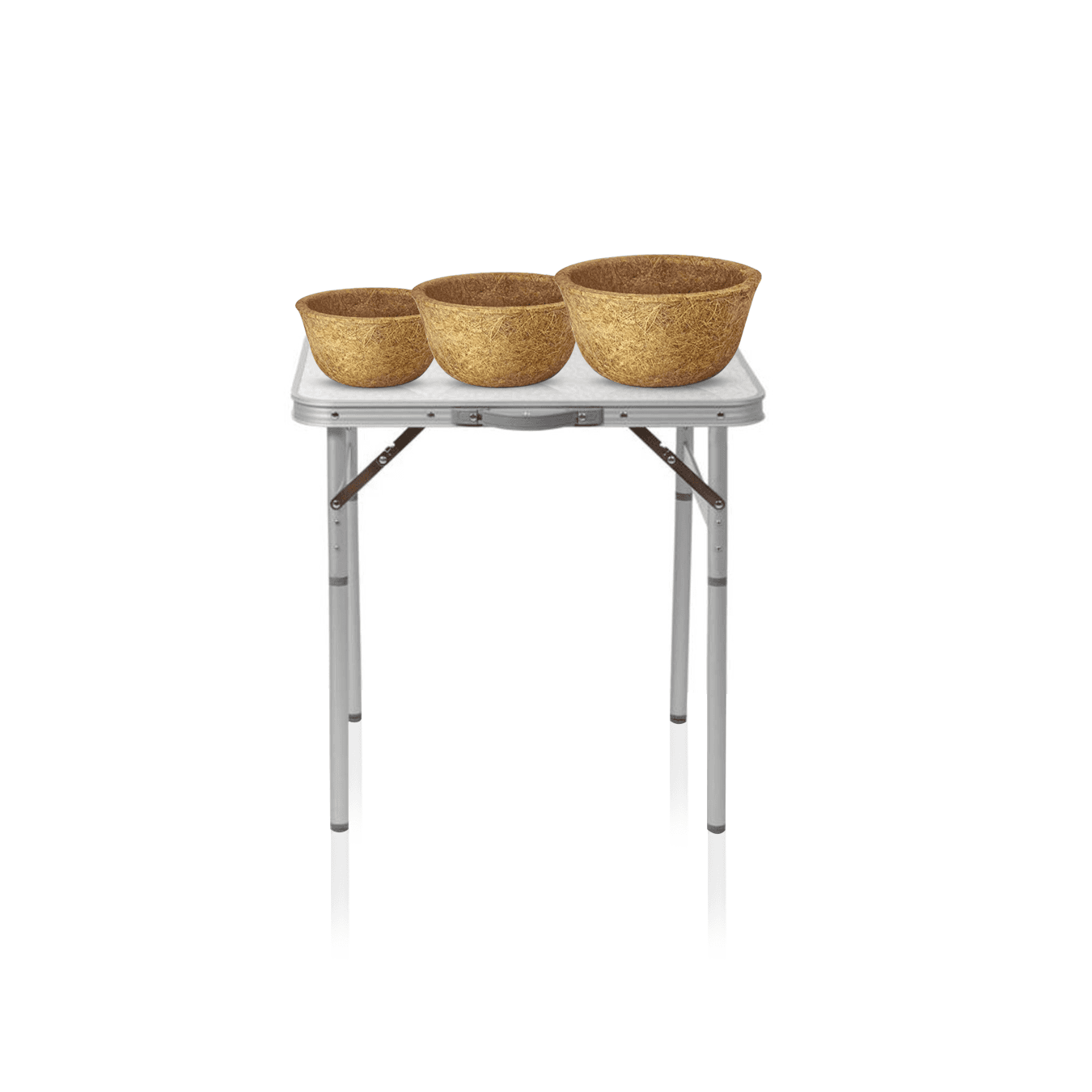Mesa Com Dobrável Com 3 Vasos Xaxim Em Fibra Natural