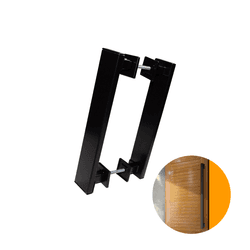 Puxador Genebra Duplo Preto Acetinado 30 Cm P/ Porta Residencial