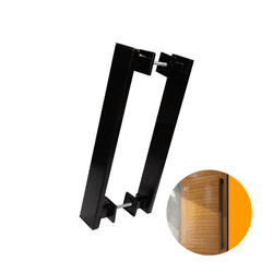 Puxador Genebra Duplo Preto Acetinado 80 Cm P/ Porta Residencial