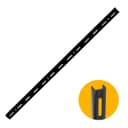 Trilho Cremalheira Simples Preto de 200 Cm Em Aço Para Prateleiras