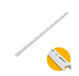 Trilho Cremalheira Simples Branco de 50 Cm Em Aço Para Prateleiras