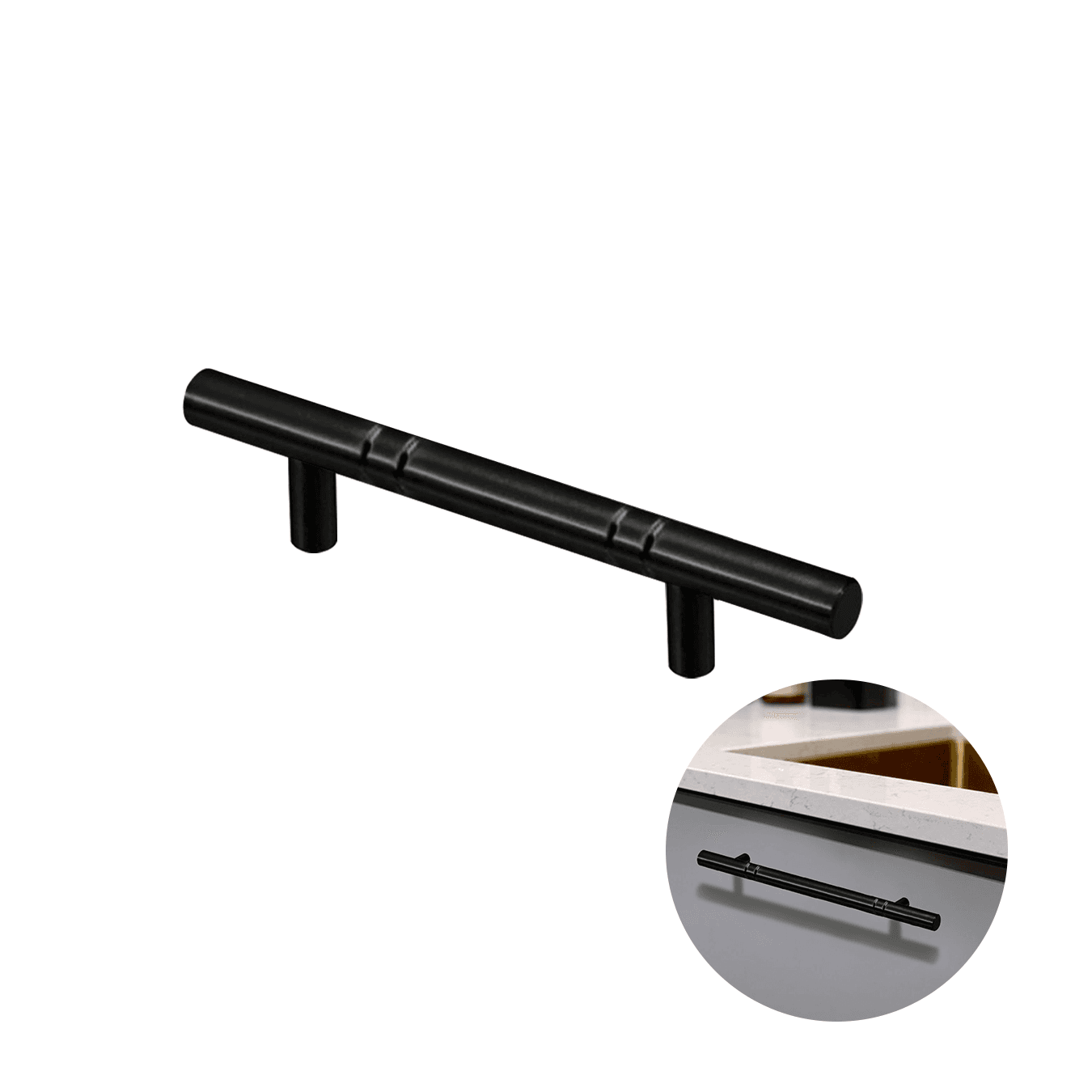 Puxador Haste Redondo Preto Fosco Para Móveis – Furação 064 Mm | Sofisticação Italy