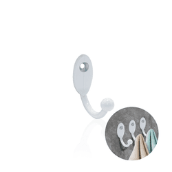 Cabide Gancho Em Zamac Cor Branco Pequeno