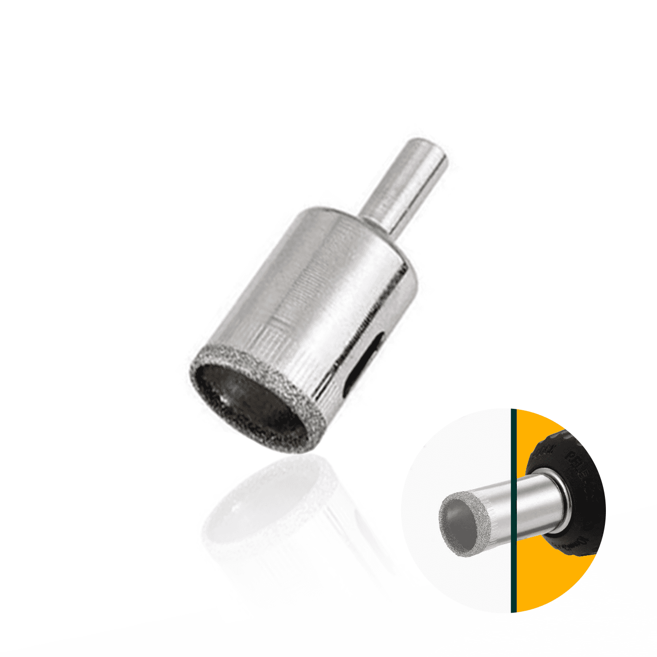 Serra Copo Ou Broca Diamantada de 30 X 67 Mm Com Haste Triangular Para Furar Vidro E Cerâmica Mtx