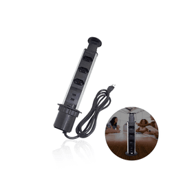 Tomada Torre Para Bancada 3 Plug E 2 Usb Preto Hafele