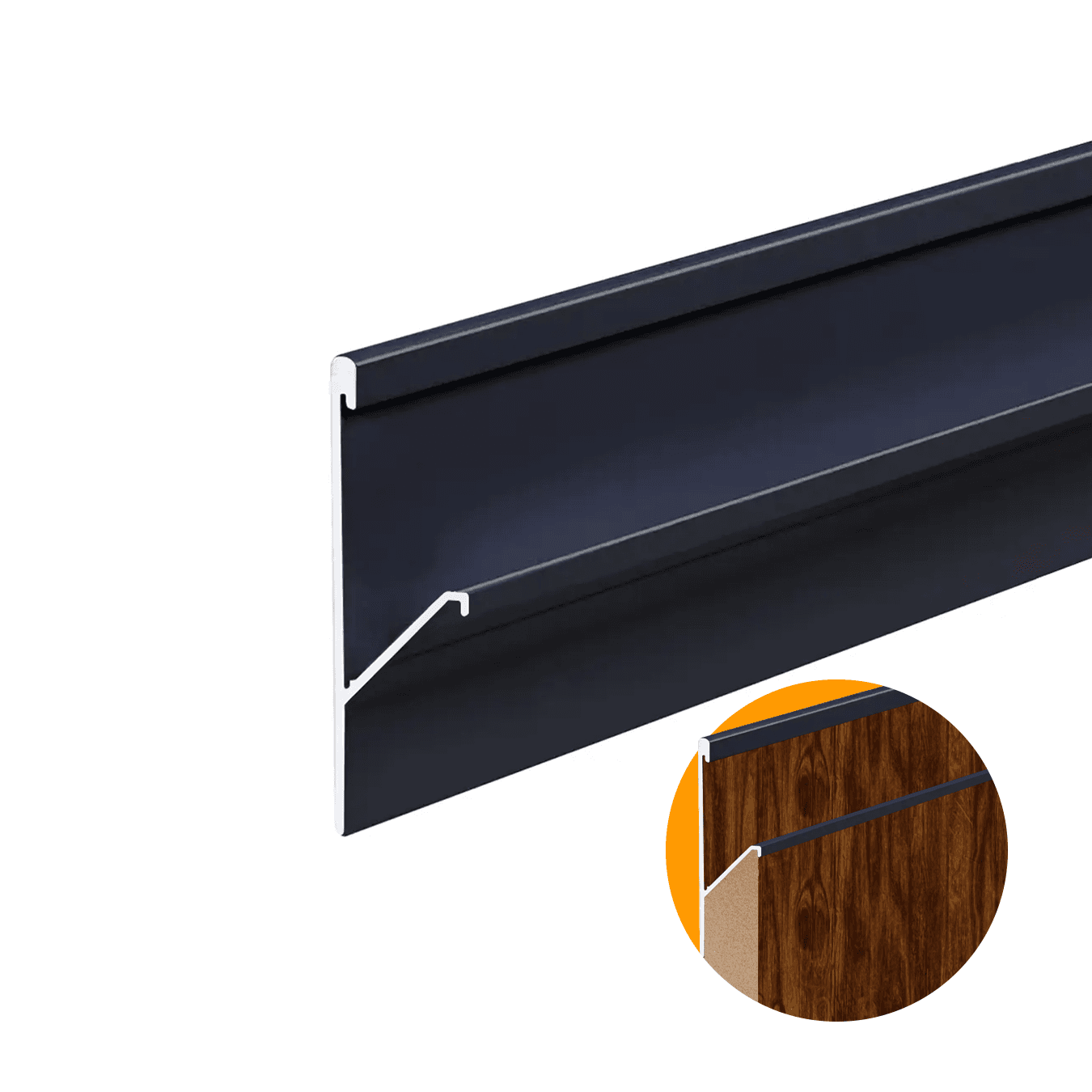 Perfil Puxador Cava Preto de 15 Mm 0202 Dmt