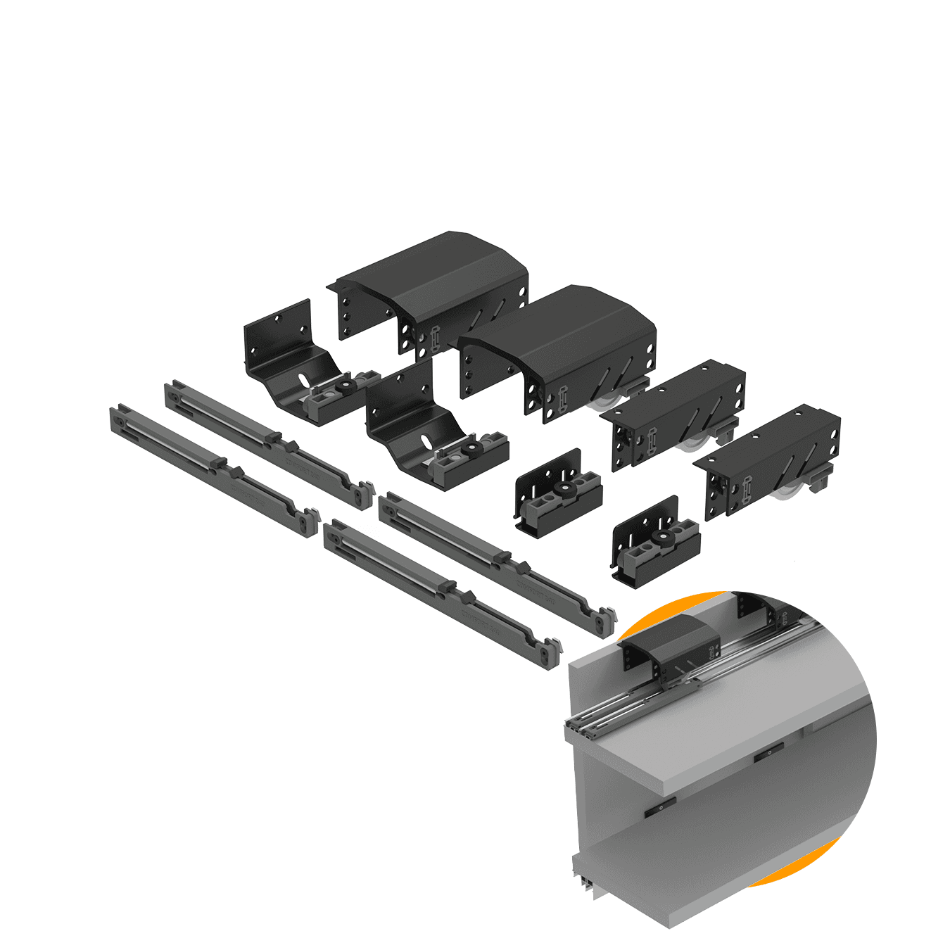 It Sistema Para Porta de Correr Rometal Dominus | 2 Portas | 50 A 80 Kg