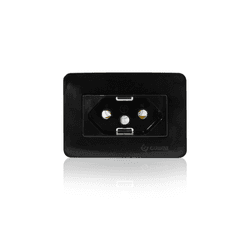 Tomada Easy Instal Simples Preta de Embutir de 2 Pinos + 1 Terra de 20a 250v Guidini