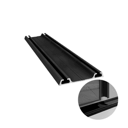 Trilho Inferior Preto Para Porta de Correr 15 Mm Rm022