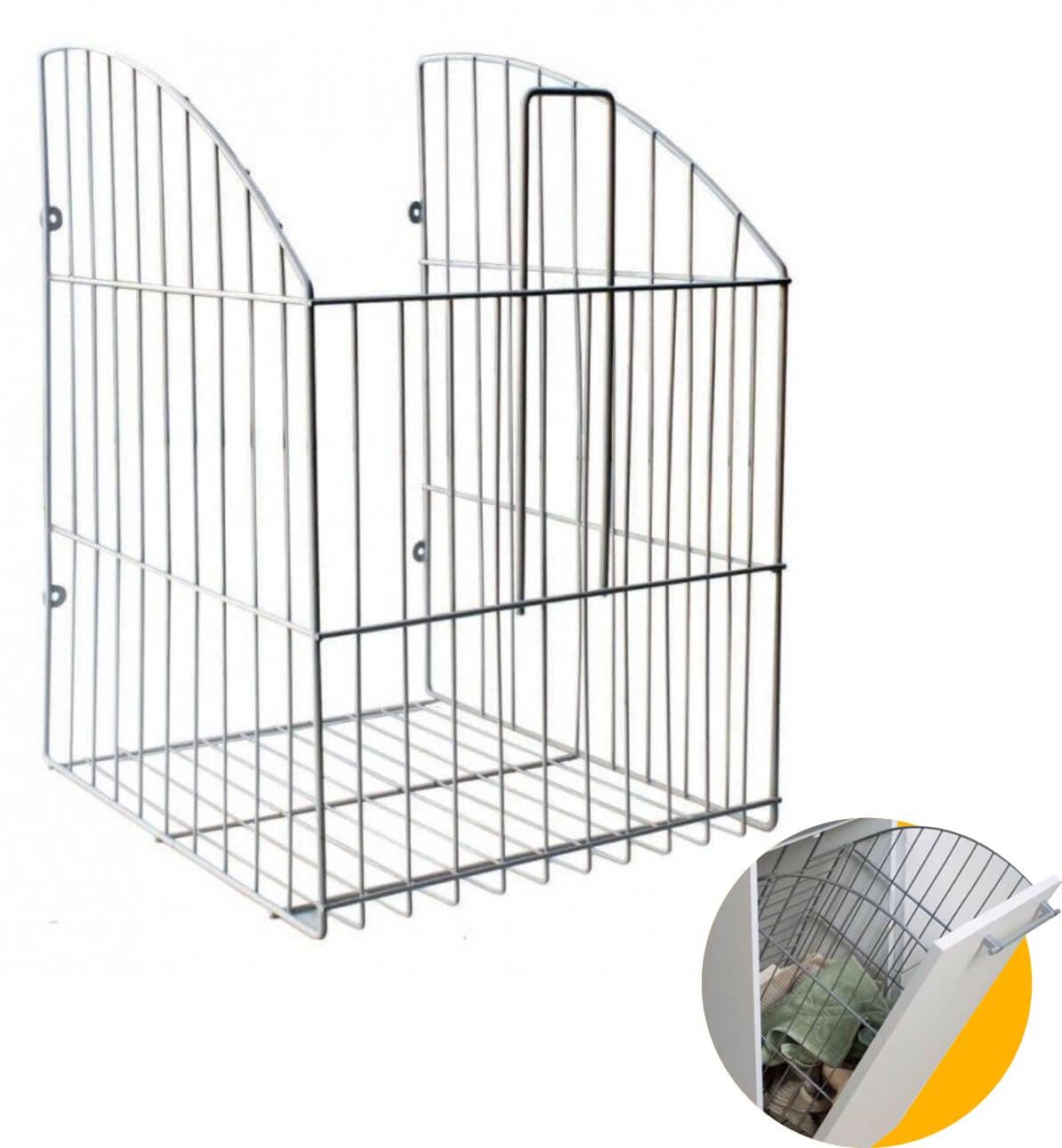 Tulha Basculante 35 Cm Cromada Para Embutir No Armário