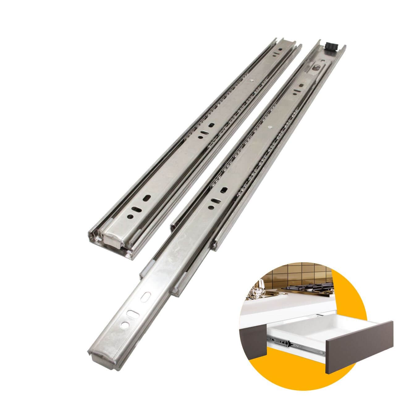 Corrediça Trilho Telescópico 45 Cm Inox H45 40kg - Hd