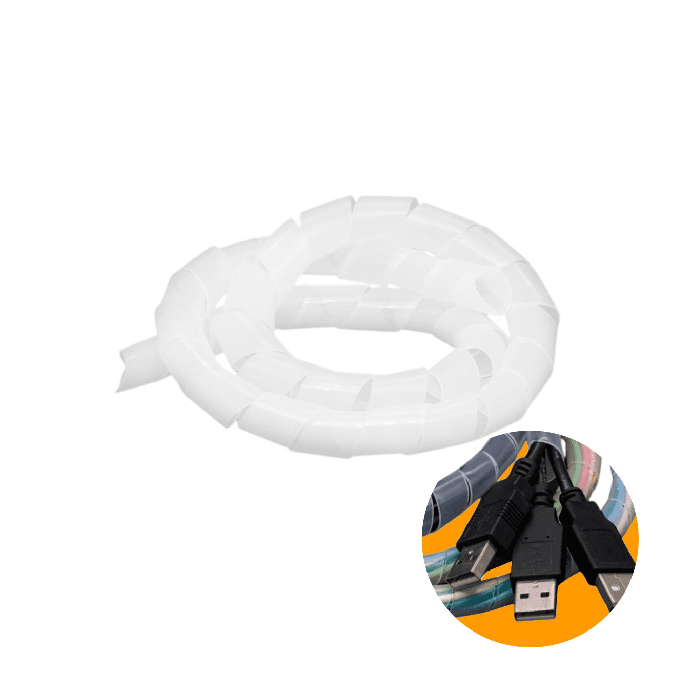 Organizador de Fios Branco 20mm X 1,5m Ajax