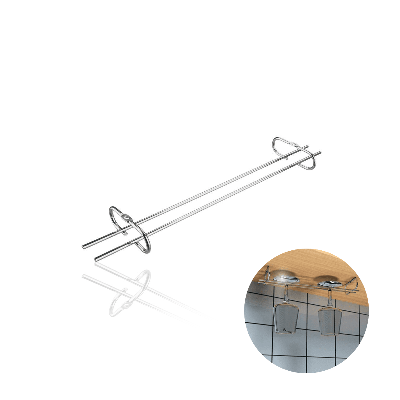 Porta Taça Reto 420 Mm Aço Cromado