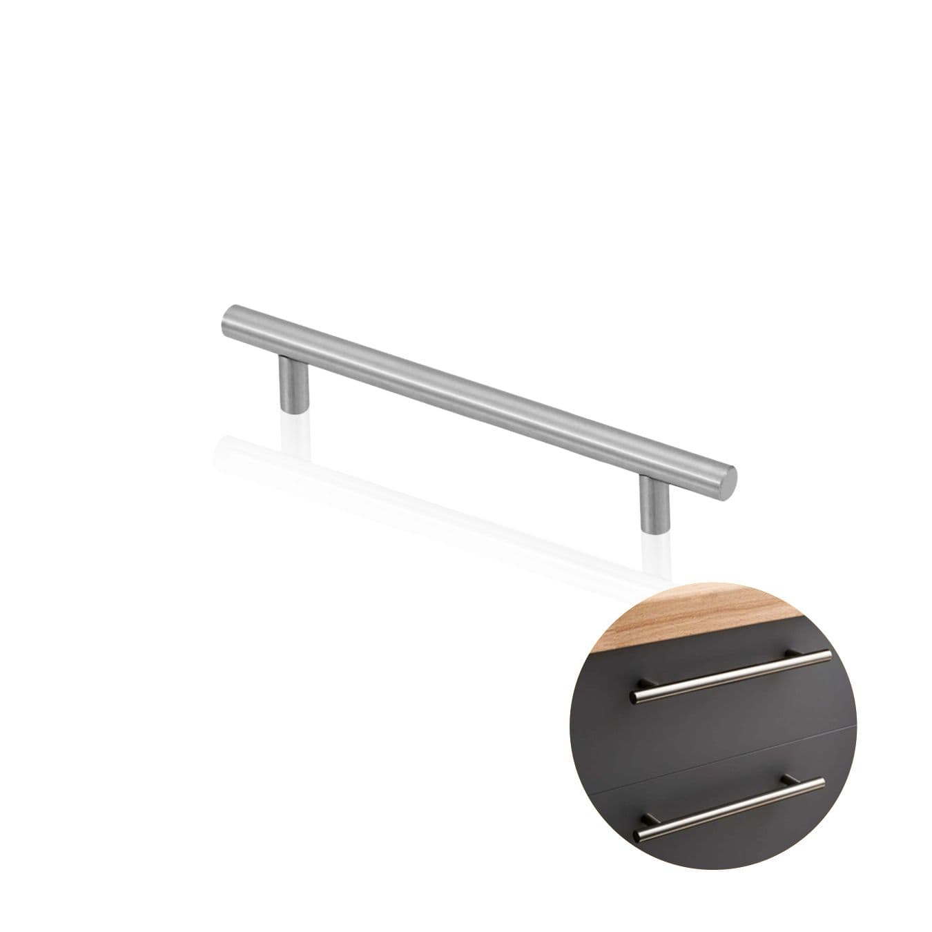 Puxador Haste Redondo Aço Inox 201 Escovado 128 Mm