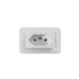 Tomada Simples Branca Para Embutir de 2 Pinos + 1 Terra de 20a E 250v Nuze