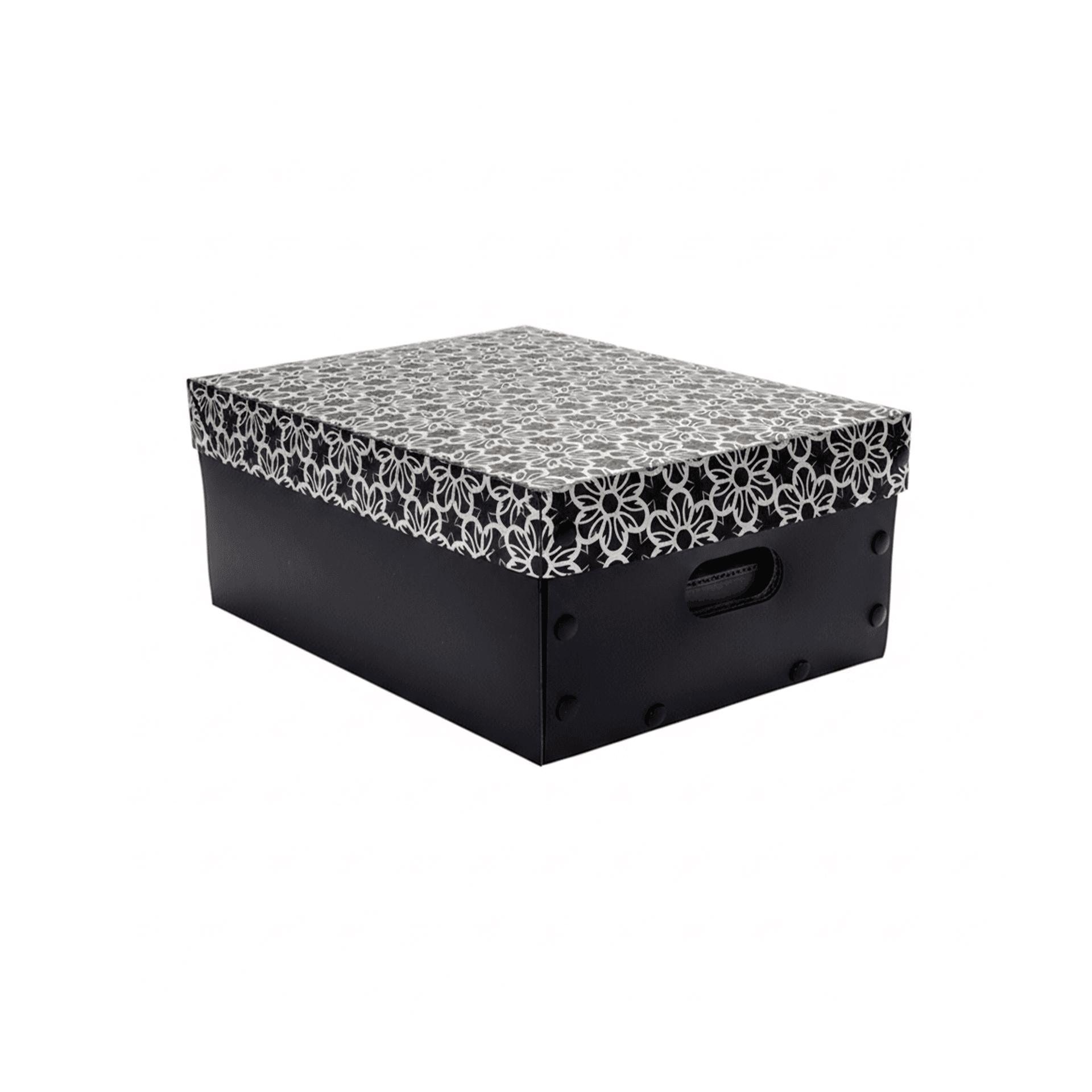 Caixa Organizadora Preta Fosca Para Objetos 270 X 370 X 150 Mm
