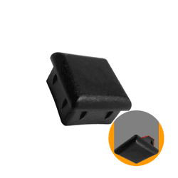 Ponteira Tampa Interna Retangular 25 X 25 Mm Preta
