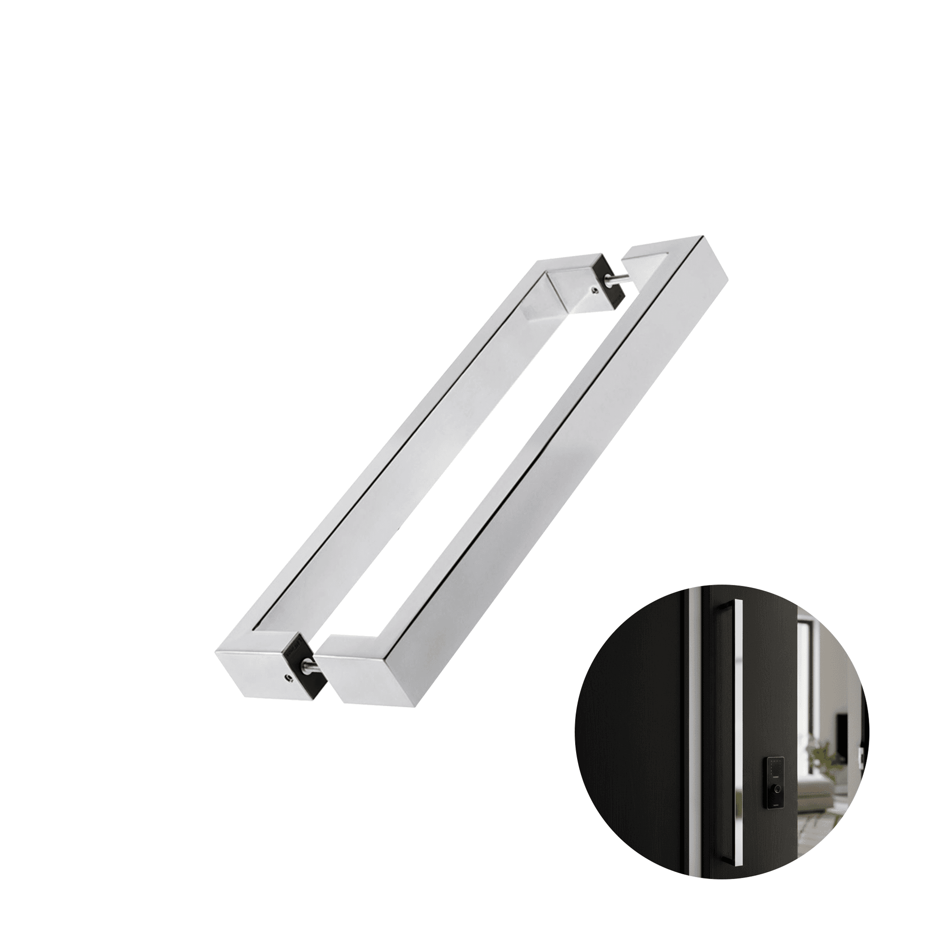 Puxador Prs Duplo Cromado 60 Cm Para Porta Residencial
