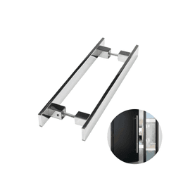 Puxador Prs Duplo Cromado 30 Cm Para Porta Residencial