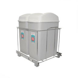 Lixeira Deslizante Embutir 2 Baldes 38 Litros Para Armário de Cozinha