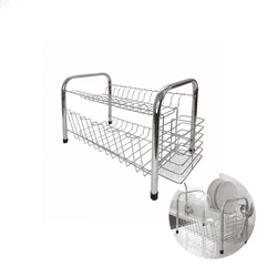 Escorredor de Louças Duplo Bredal Cromado Porta Talher Copo
